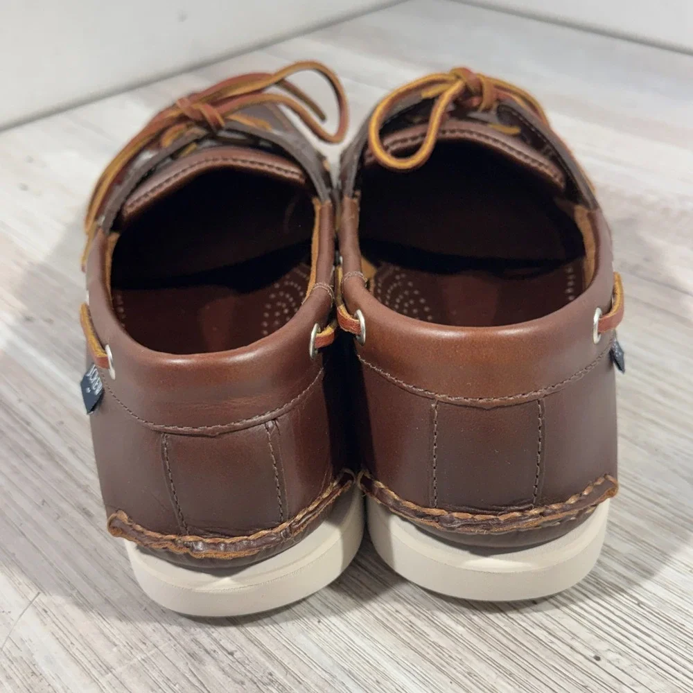 J Crew‎ Leather Boat shoes brown mens size 11 1/2